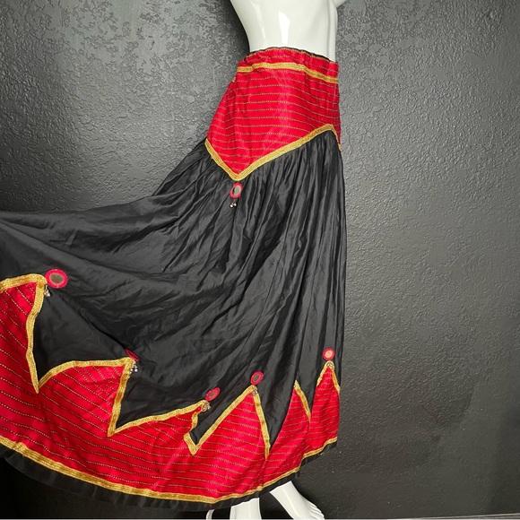Vintage ethnic Banjara gypsy Boho mirror bells Skirt traditional - Picture 1 of 15